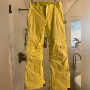 Neon yellow ski pants